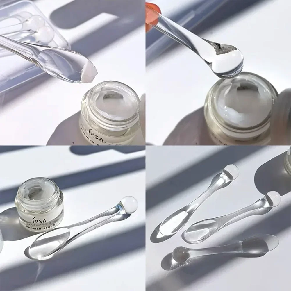 5pcs Eye Cream Applicator Spoon Roller Transparent Massage Stick Cosmetic Spatulas Wrinkle Facial Mask Skin Care Plastic Spoon - Image 3
