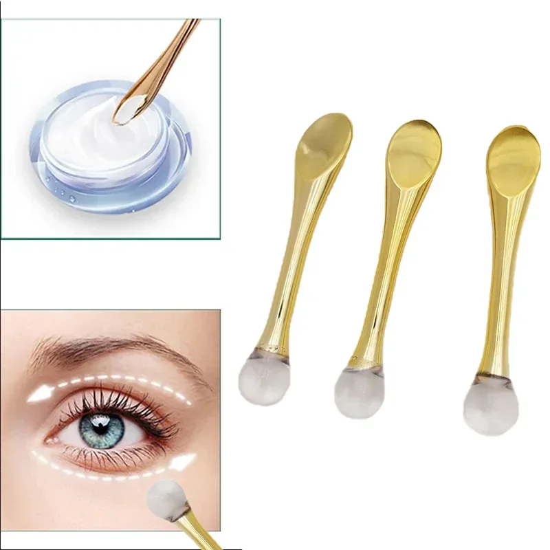 1pc Eye Cream Applicator Spoon Roller Transparent Massage Stick Cosmetic Spatulas Wrinkle Facial Mask Skin Care Plastic Spoon - Image 4