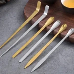 New Stainless Steel Tea Sticks Japanese Traditional Leaf Tea Scoops Matcha Scoop Teaware