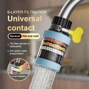 360° Rotation Water Faucet Filter Household Kitchen Faucet Mini Tap Water Clean Purifier Carbon Filter Filtration Cartridge