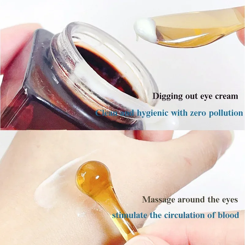 3PCS Eye Cream Applicator Spoon Roller Transparent Massage Stick Cosmetic Spatulas Wrinkle Facial Mask Skin Care Plastic Spoon - Image 3