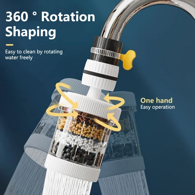 360° Rotation Water Faucet Filter Household Kitchen Faucet Mini Tap Water Clean Purifier Carbon Filter Filtration Cartridge - Image 5