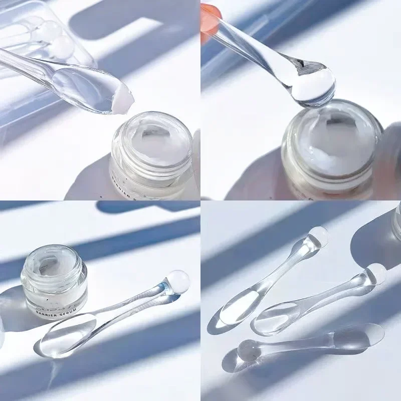 1pc Eye Cream Applicator Spoon Roller Transparent Massage Stick Cosmetic Spatulas Wrinkle Facial Mask Skin Care Plastic Spoon - Image 2